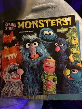Sesame Street Monsters! Blue & Yellow Muppet Album Cover